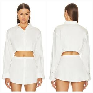 OW Collection Bella Crop Shirt in White